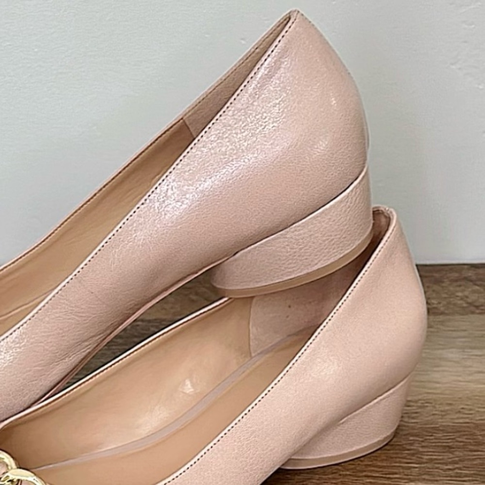 Naturalizer Womens Becca Pointed Toe Low Heel Flats Warm Fawn Tan Leather Sz 11W - Picture 6 of 11